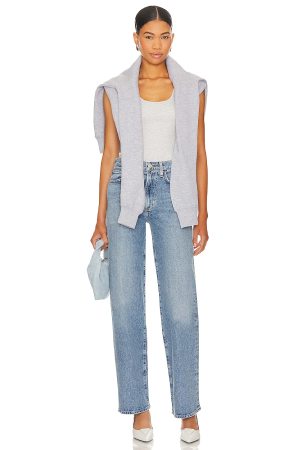 revolve Harper Mid Rise Relaxed Straight Jeans